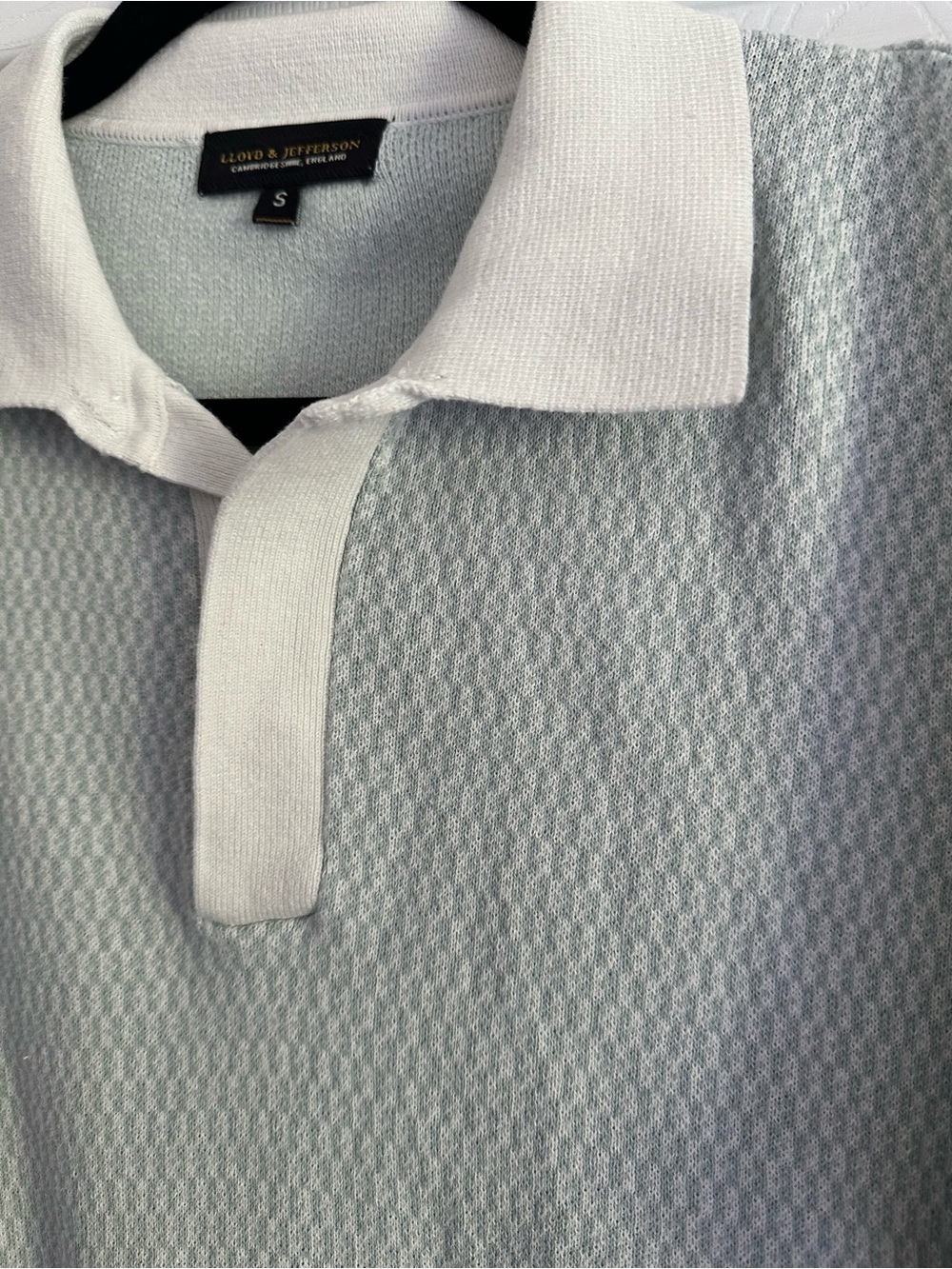 Size S Lloyd & Jefferson Men’s Vintage Retro Textured Knit Polo Shirt - Picture 5 of 7